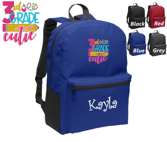 Personalized Kids Third Grade Backpack Embroidered Cutie Design, Funny Backpack, Monogrammed Name, Perfect Kids School Sports Gift