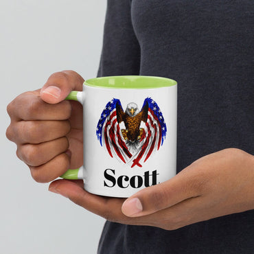 Custom American Eagle Coffee Mug, Patriotic Cup, USA, Custom American Flag Mug, Ceramic