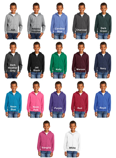 Personalized Kids Soccer Hoodie, Sports Hoodie, Sweatshirt Zipper, Embroidered Soccer Ball Design with a Name of Your Choice