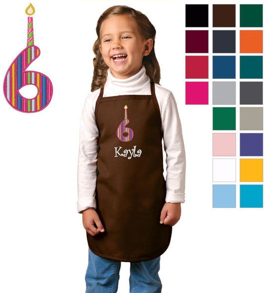 Personalized Kids Sixth Birthday Apron, Cooking Kitchen Gift, School Student Gift, Cooking Party, Art Party, Low Price Apron