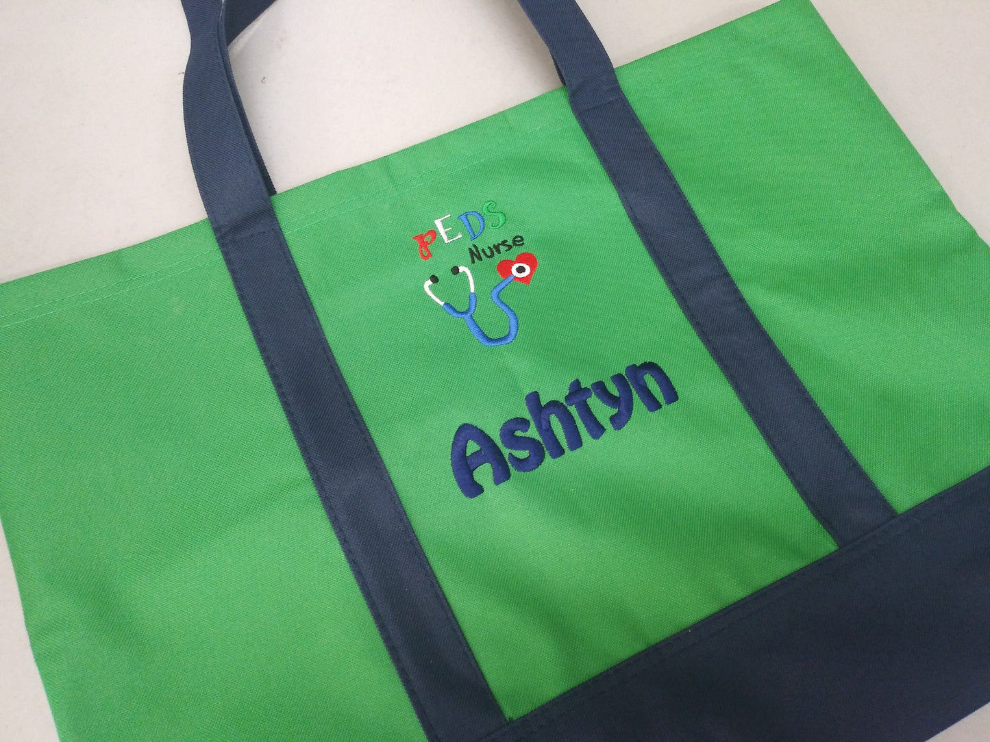Personalized Pediatric Nurse Tote Bag, Embroidered Name, Perfect Nurse Gift, Healthcare Worker Gift, Kids Nurse Gift