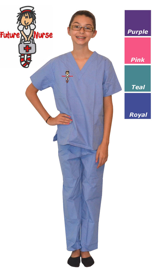 Kids Scrubs with Future Nurse Embroidery Design
