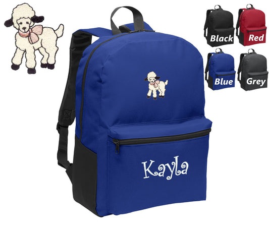 Personalized Kids Backpack Embroidered Lamb Monogrammed with Name of Your Choice Perfect Kids School Gift