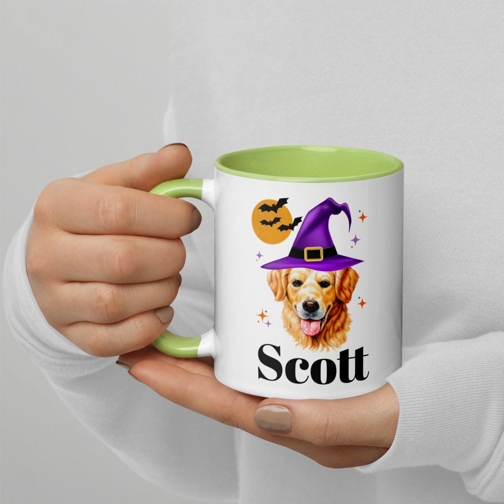Golden Retriever Halloween Mug, Personalized Coffee Mug, Cute Dog Mug, Cute Golden Retriever Mug, Golden Retriever Gift, Golden Mom, Golden