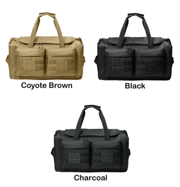 Personalized Tactical Duffel Bag, Range Bag, Loop Panel for Badges Patches, Military, Shoe Compartment, Embroidered Monogrammed Custom Name