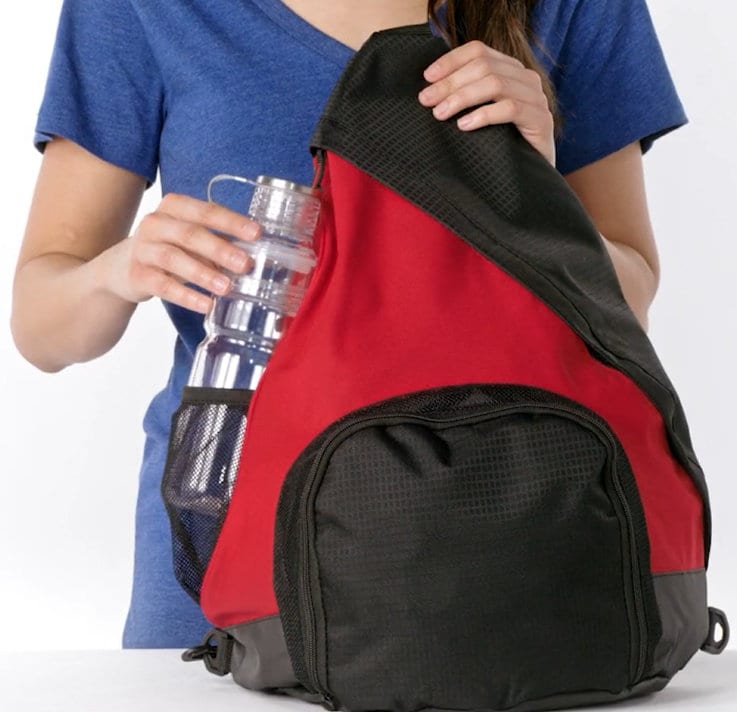 Personalized Crossbody Sling Pack, Embroidered Monogrammed Name, Side Bottle Pocket, College Gift, Student Gift, Custom Backpack