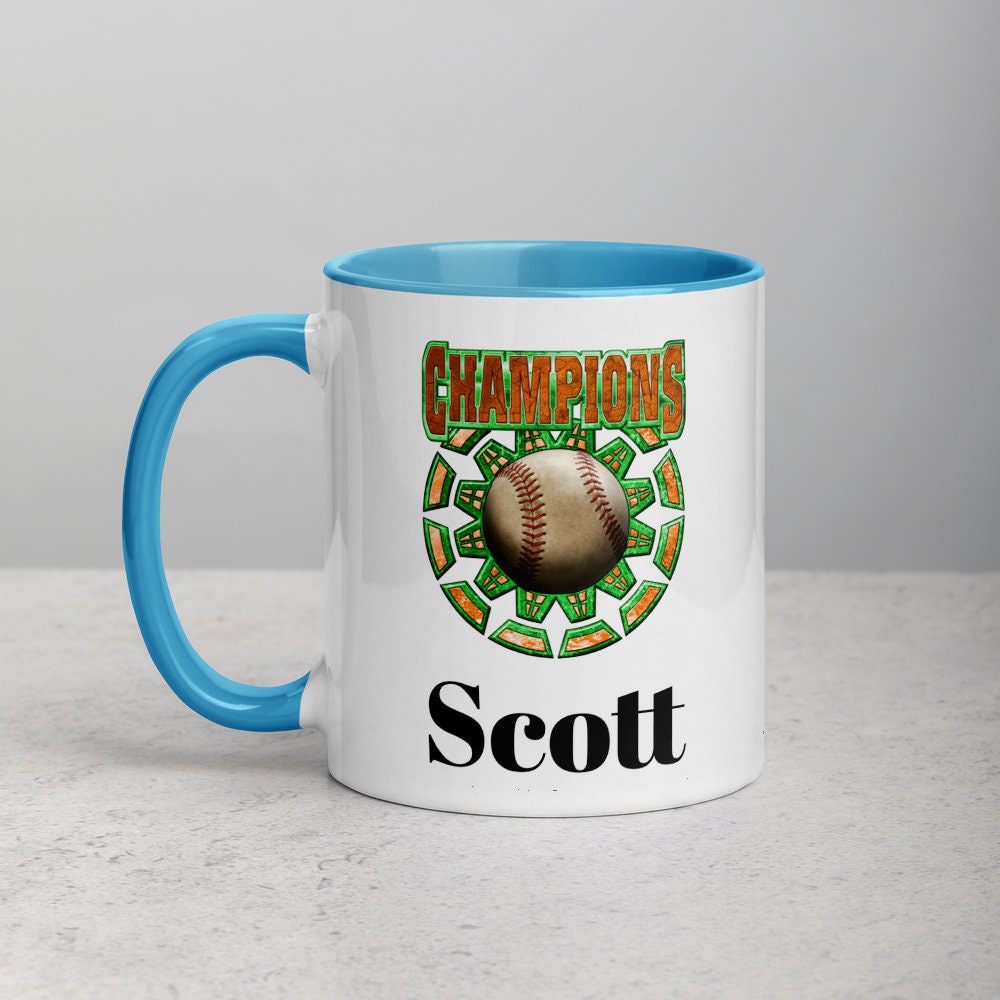 Custom Baseball Champions Coffee Mug, Custom Ceramic Cup, 11 Ounce Mug, Sports Team Gift, Coach Dad Gift