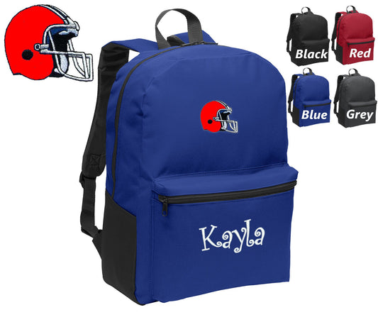 Personalized Kids Backpack Embroidered Football Helmet Monogrammed with Name of Your Choice Perfect Kids School Gift