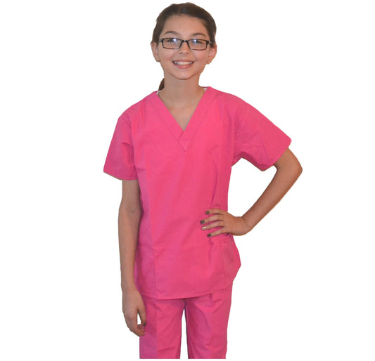 Pink Kids Scrubs for little Doctors and Nurses, Halloween Doctor Costume, Veterinarian, Scientist, Dentist, Personalized Monogram