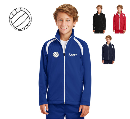 Personalized Kids Volleyball Jacket, Kids Sports Jacket, Kids Team Jacket, Polyester Zipper Jacket, Embroidered Name, Kids Gift, Monogrammed