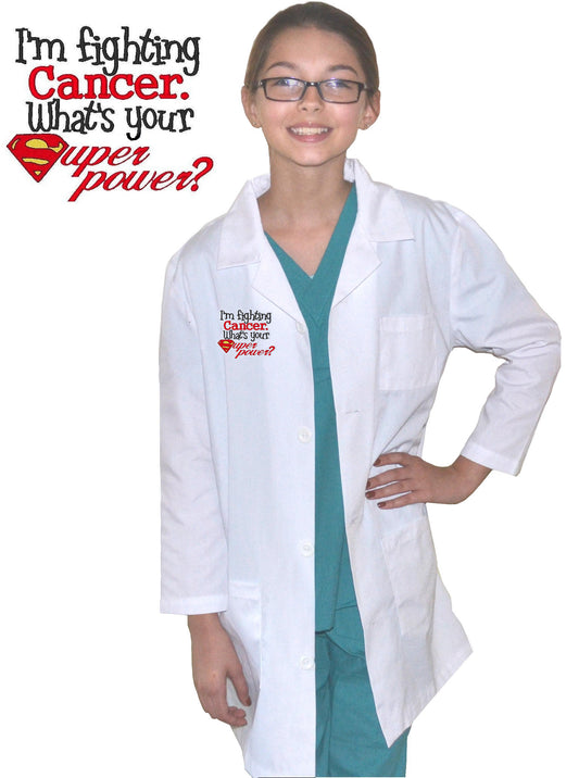 Kids Lab Coat with I'm Fighting Cancer embroidery Design