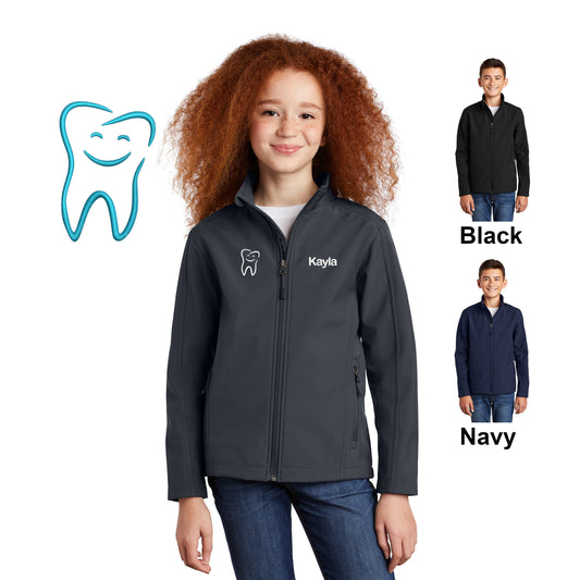 Personalized Kids Dentist Jacket, Tooth Design, Embroidered Name, Child Coat, Medical Apparel for Children, Pretend Doctor, Warm Soft Shell
