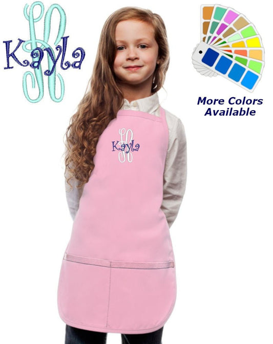 Personalized Kids Apron Monogrammed Kids Gift, Cooking Kitchen Gift, School Gift, Student Gift, Monogrammed, Cooking Party, Art Party
