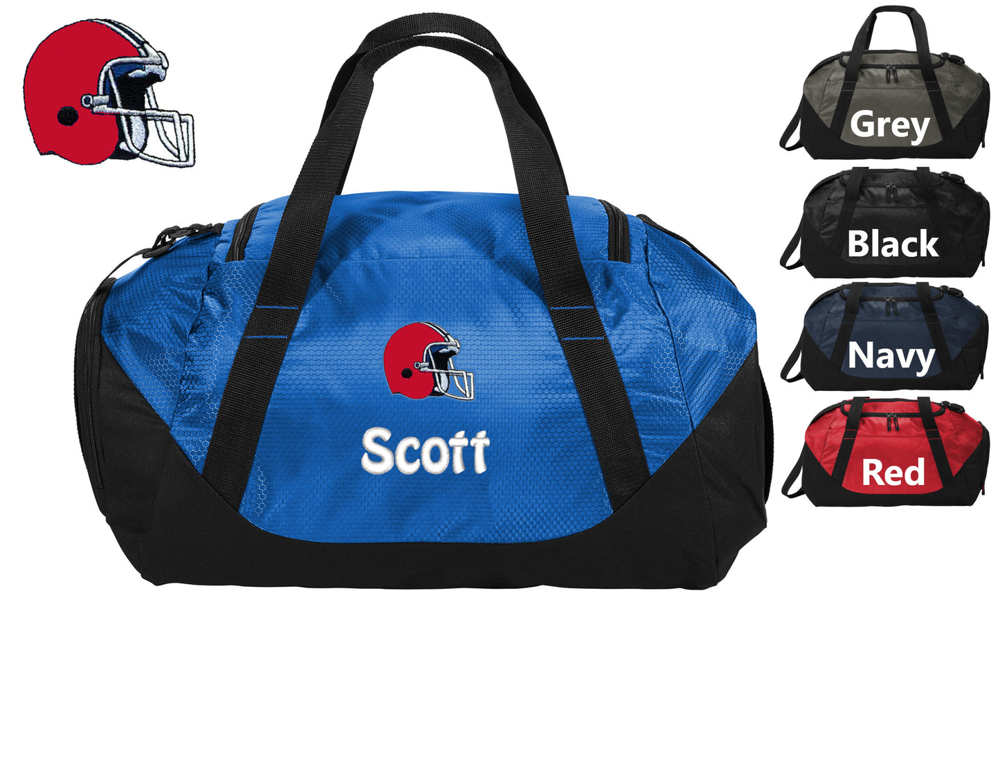 Personalized Sports Team Football Duffel Bag, Gym Bag, Weekend Bag, Groomsmen Gift, School PE, Husband Gift, Embroidered with Name