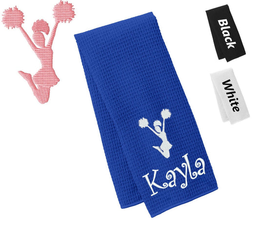 Personalized Cheerleader Towel, Cheer Gym Towel, Workout Towel, Fitness Towel, Waffle Microfiber, Embroidered Name, Monogrammed Sports Gift
