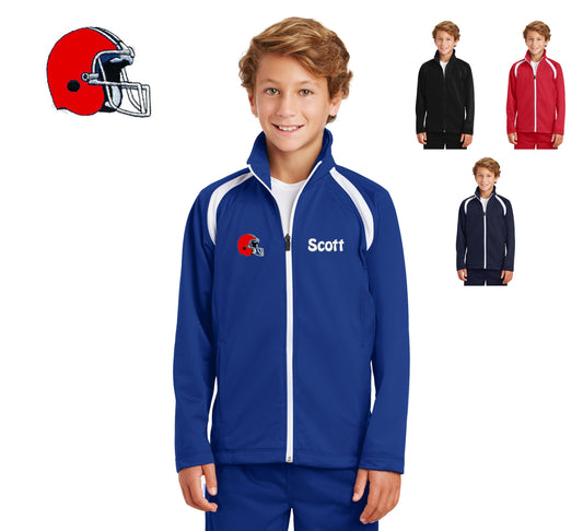 Personalized Kids Football Jacket, Kids Sports Jacket, Kids Team Jacket, Polyester Zipper Jacket, Embroidered Name, Kids Gift, Monogrammed