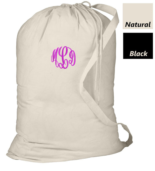 Monogrammed Laundry Bag, Summer Camp Bag, College Dorm Laundry Bag, School Laundry Bag, Embroidered Initials of Your Choice