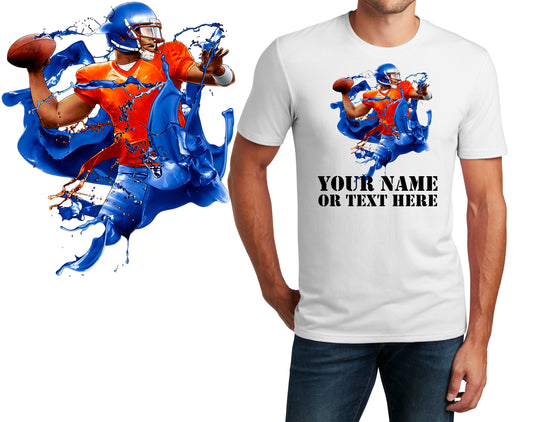 Personalized T-Shirt Football Player Design, Sports Shirt, Custom Printed Shirt, Custom Name, Dad Gift, Coach Gift, Unisex, Womens Tee