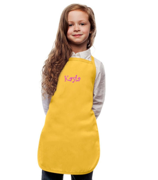 Personalized Yellow Kids Apron, Cooking Kitchen Gift, School Gift, Student Gift, Cooking Party, Art Party, Low Price Apron