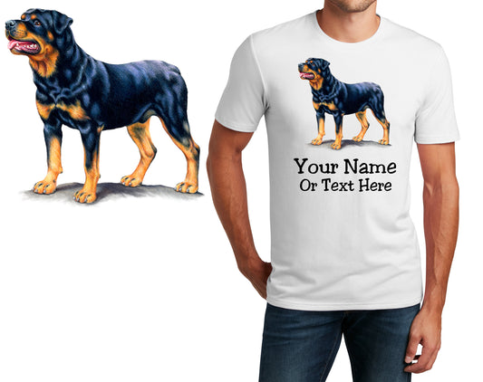 Personalized T-Shirt Rottweiler Dog Design, Sports Shirt, Custom Printed Shirt, Custom Name, Dad Gift, Mom Gift, Unisex, Womens Tee