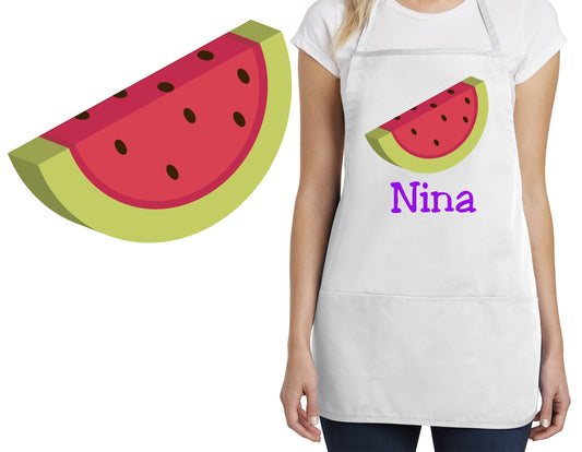 Personalized Kids Apron Watermelon Design, Monogrammed Chef Gift, Chef Gift, Cooking Party, Art Party, School Aprons, Printed Apron