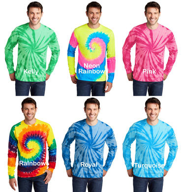 Mens Tie Dye Shirt, Long Sleeve T-Shirt, Colorful , Tie-Dye, Rainbow, Unisex Retro Cotton, Low Price, Inexpensive Tie Dye, Student Gift