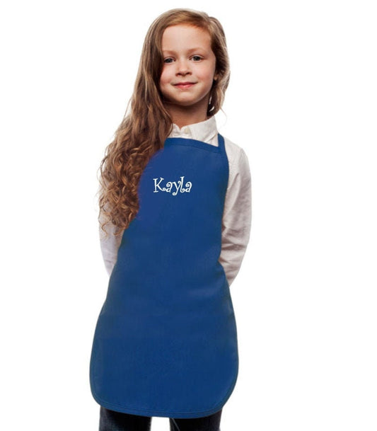 Personalized Royal Blue Kids Apron, Cooking Kitchen Gift, School Gift, Student Gift, Cooking Party, Art Party, Low Price Apron