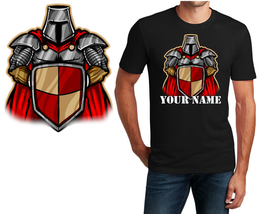 Personalized T-Shirt Knight Medieval Design, Sports Shirt, Custom Printed Shirt, Custom Name, Dad Gift, Unisex, Womens Tee