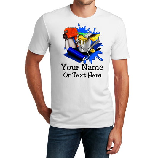 Personalized T-Shirt Painter Brush Roller Paint Design, Sports Shirt, Custom Printed Shirt, Custom Name, Dad Gift, Unisex, Womens Tee