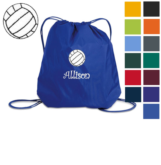 Personalized Kids Volleyball Cinch Pack, Drawstring Gym School PE Pool Backpack, Embroidered Sports Bag, Monogrammed Custom Name, Kids Gift
