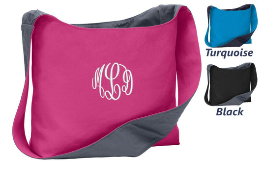 Monogrammed Tote Bag Sling, Custom Tote Bag, Bridesmaid Gift, Bachelorette Party Gift, Teacher, Embroidered Monogrammed Initials