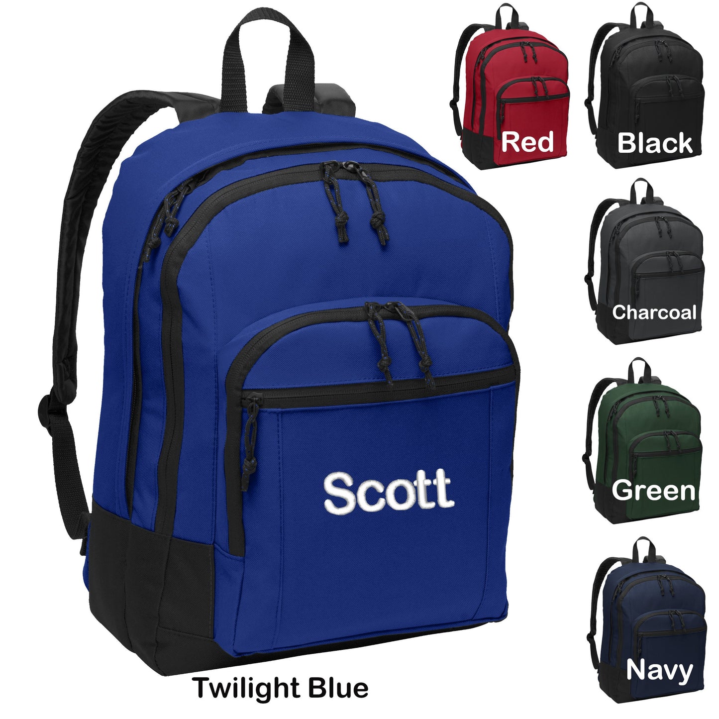 Personalized Low Price Backpack, Embroidered Monogrammed Name, Comfortable Padded Back, College Gift, Student Gift, Custom Basic Backpack