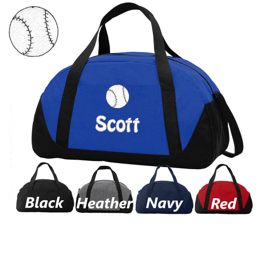 Personalized Kids Baseball Duffel Bag, Duffle Gym Bag, School PE Bag, Canvas, Embroidered Name, Sports Duffel, School Gift, Student Gift