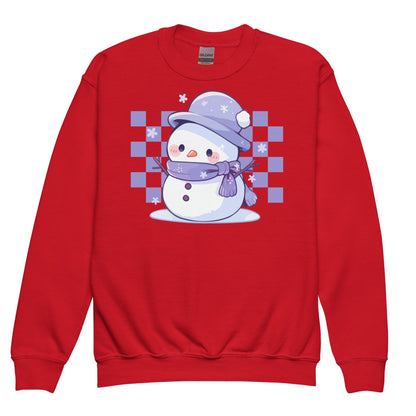 Kids Christmas Snowman Sweatshirt, Checkered Xmas Sweater, Christmas Season Gifts, Christmas Gift, Xmas Sweatshirt, Christmas Kids Gift