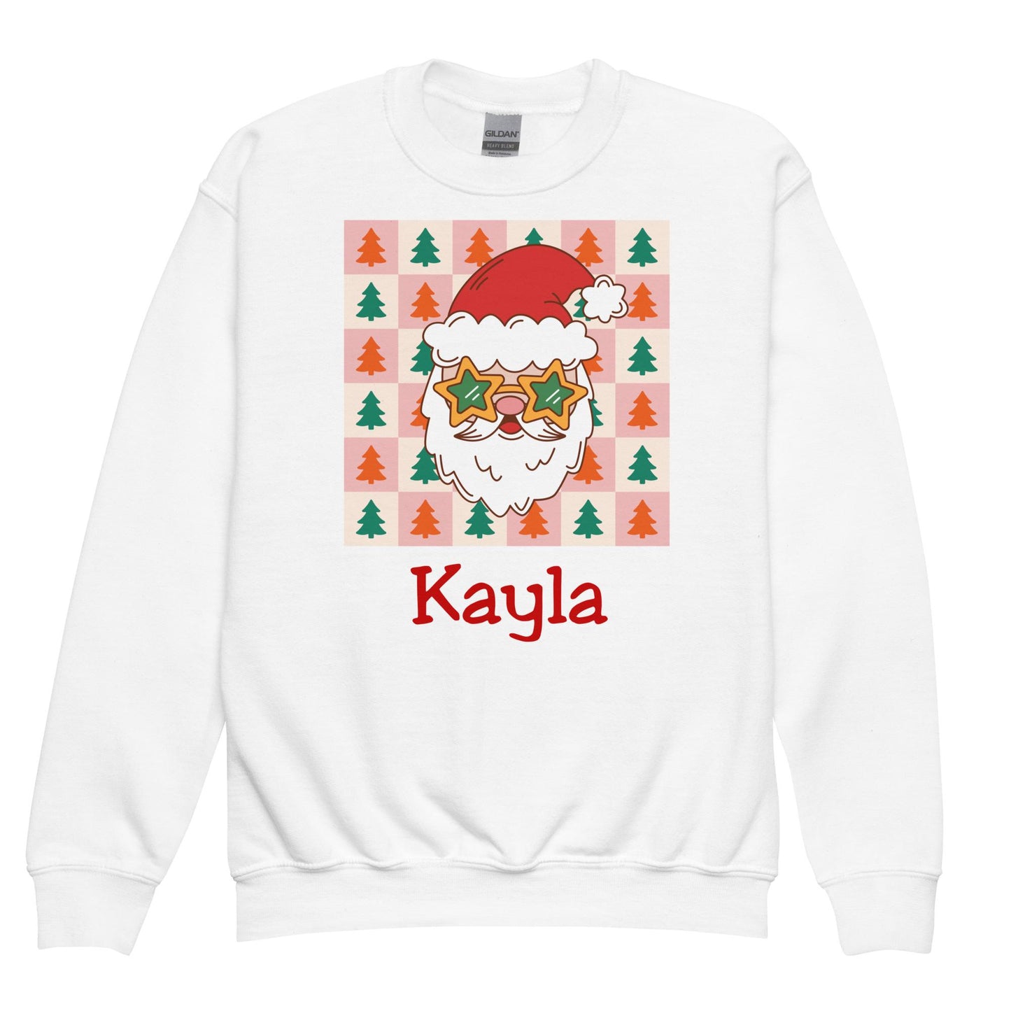 Personalized Kids Retro Santa Christmas Sweatshirt, Cool Santa, Christmas Season Gifts, Christmas Gift Kids, Xmas Sweatshirt, Kids Gift