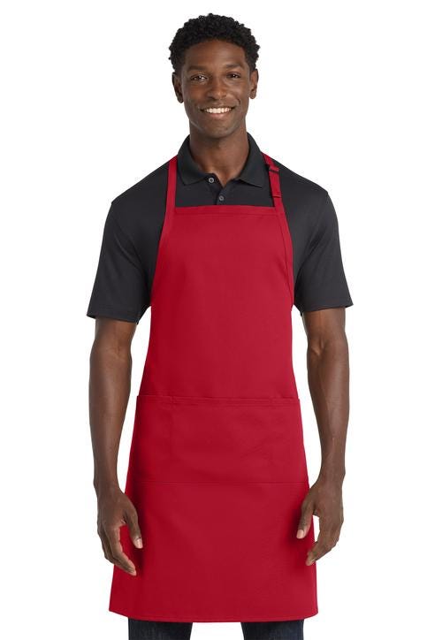 Personalized Extra Long Apron Bib, 3 Large Pockets, Stain Release, Custom Womens Apron, Kitchen Baking, Crafts