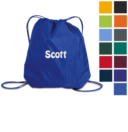 Personalized Cinch Pack, Drawstring Gym School PE Backpack, Embroidered Sports Bag, Team Bag, Monogrammed Custom Name, Student Team Gift