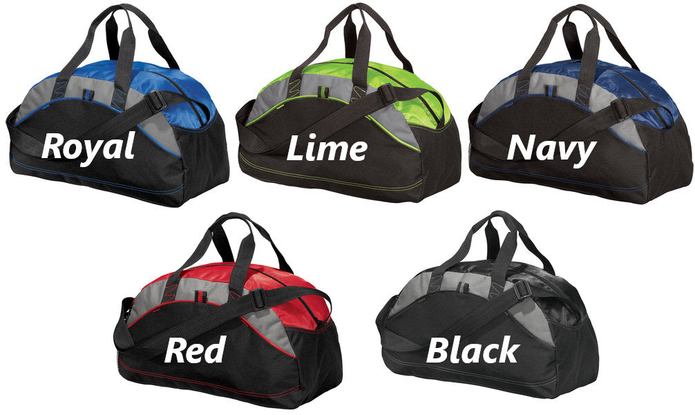 Personalized Kids Duffel Bag Gym Bag School PE Contrast Piping and Stitching Embroidered with Monkey and Name or Text of Your Choice
