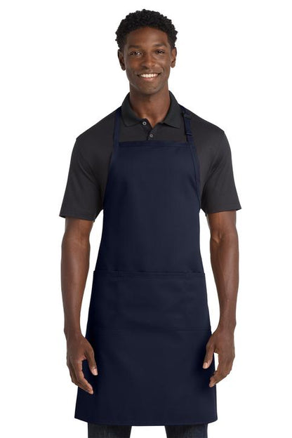 Personalized Extra Long Apron Bib, 3 Large Pockets, Stain Release, Custom Womens Apron, Kitchen Baking, Crafts