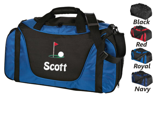 Personalized Golf Green Duffel Bag, Athletic Bag, Embroidered Golf, PE Gym Bag, School Bag, Monogrammed, Sports Student Gift