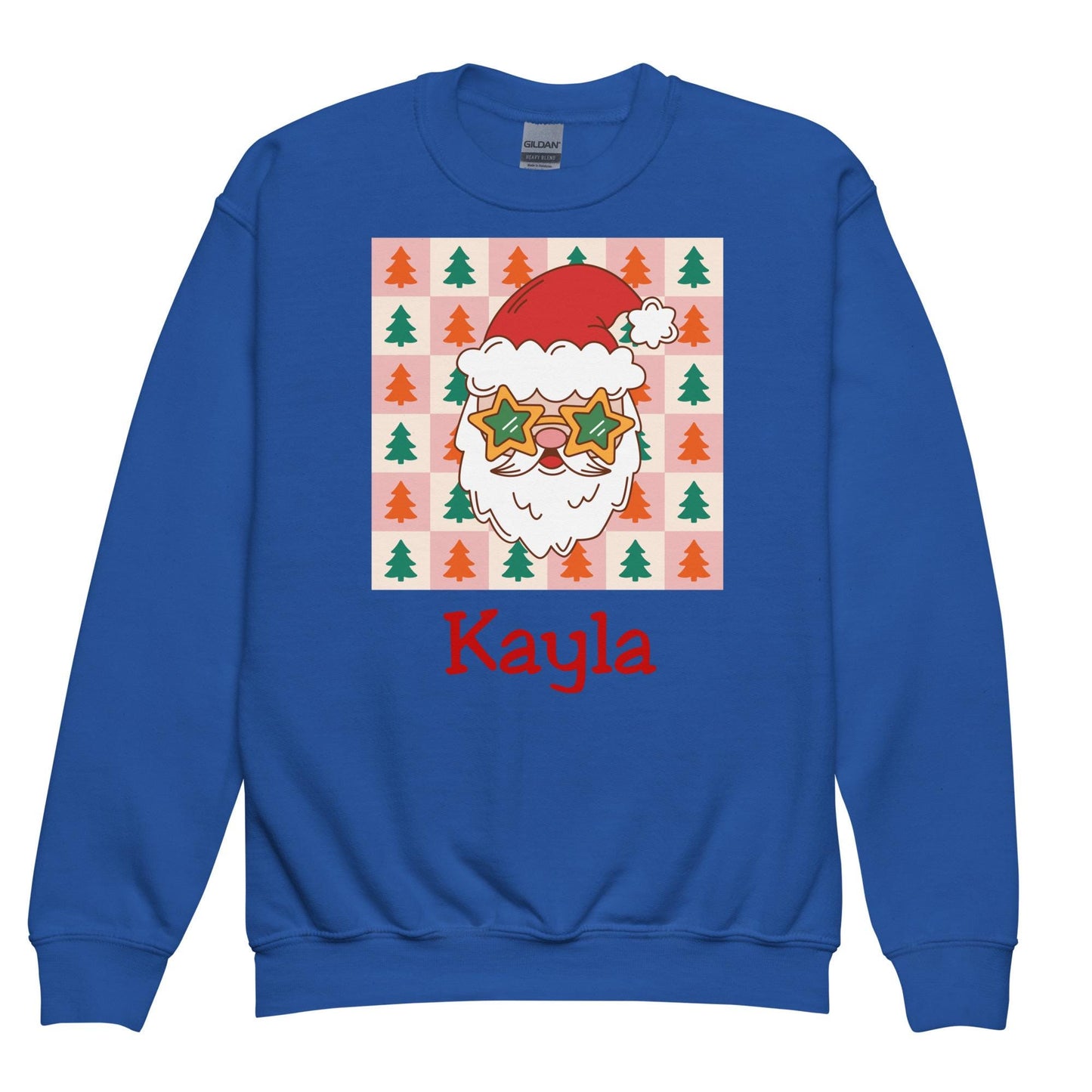 Personalized Kids Retro Santa Christmas Sweatshirt, Cool Santa, Christmas Season Gifts, Christmas Gift Kids, Xmas Sweatshirt, Kids Gift