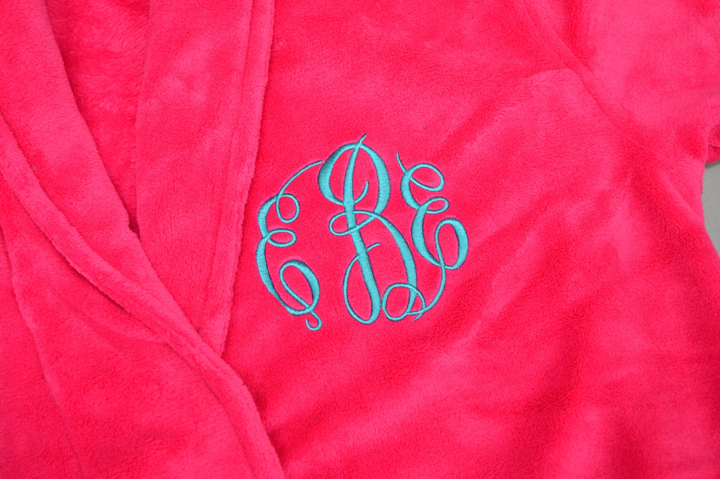 Monogrammed Robe Plush Microfleece Embroidered with Your Initials Housewarming Gift