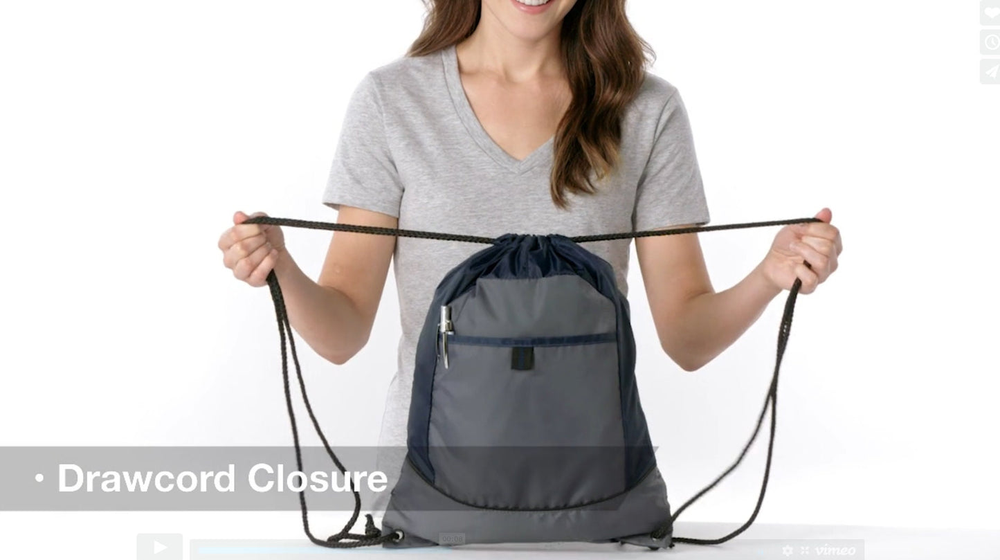 Personalized Kids Cinch Pack Drawstring, Dive Design, Gym School PE Sports Backpack, Embroidered Monogrammed Custom Name School Gift