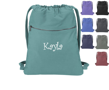 Personalized Beach Wash Cinch Pack and Tote Bag, Drawstring School PE Pool Backpack, Embroidered, Custom Name, Bridesmaid Gift