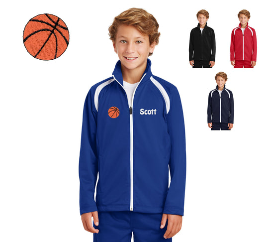 Personalized Kids Basketball Jacket, Kids Sports Jacket, Kids Team Jacket, Polyester Zipper Jacket, Embroidered Name, Kids Gift, Monogrammed