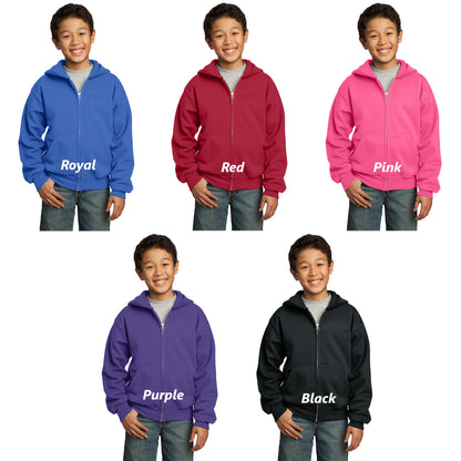 Personalized Kids Football Hoodie Sweatshirt Zipper Embroidered Football Helmet Design with a Name of Your Choice