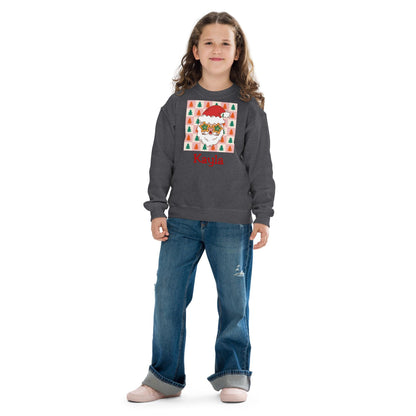 Personalized Kids Retro Santa Christmas Sweatshirt, Cool Santa, Christmas Season Gifts, Christmas Gift Kids, Xmas Sweatshirt, Kids Gift
