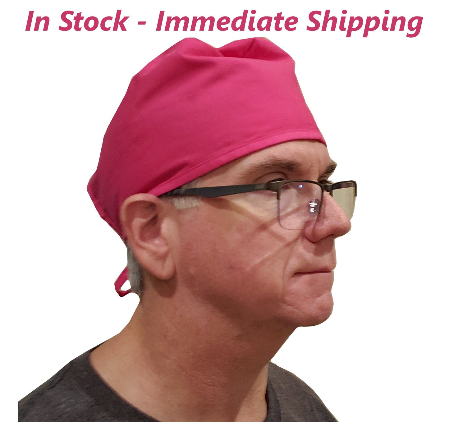 Pink Scrub Cap, Surgical Hat, Nurse Doctor Cap, Veterinarian Hat, Solid Color, Mens Womens Unisex, Polyester Cotton, Machine Washable