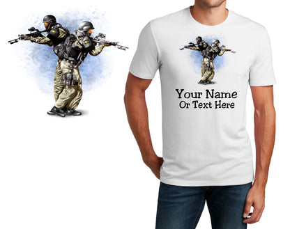 Personalized T-Shirt Police SWAT Design, Law Enforcement Shirt, Custom Shirt, Custom Name, Dad Gift, Police Gift, Unisex Womens Tee