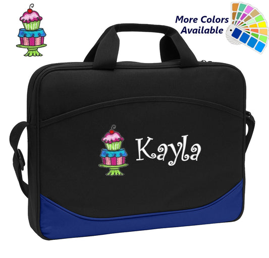 Personalized Computer Laptop Case Cupcake Dessert Embroidery Design with Your Name Perfect Chef Cook Gift